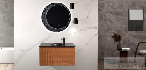 Wellis Tunis 90 matt fekete top integrált mosdóval WB00425