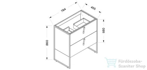 Wellis Azori 2 fiókos mosdószekrény WB00454