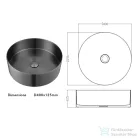 Wellis Marigold pultra ültethető rozsdamentes acél mosdó, szálcsiszolt fegyvermetál WB00557