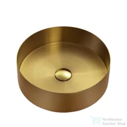   Wellis Marigold pultra ültethető rozsdamentes acél mosdó, szálcsiszolt arany WB00558