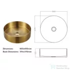 Wellis Marigold pultra ültethető rozsdamentes acél mosdó, szálcsiszolt arany WB00558