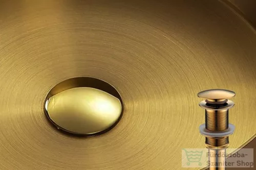 Wellis Marigold pultra ültethető rozsdamentes acél mosdó, szálcsiszolt arany WB00558