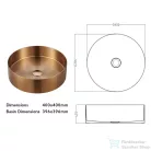 Wellis Marigold pultra ültethető rozsdamentes acél mosdó, szálcsiszolt rózsa arany WB00559