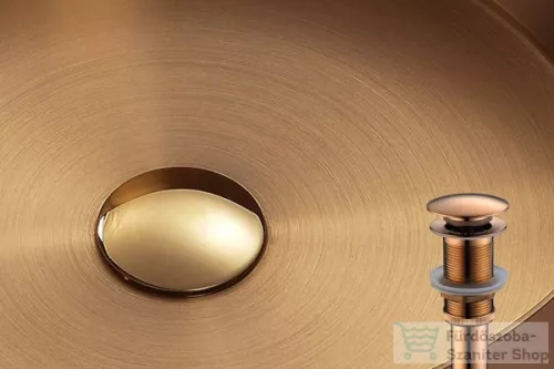 Wellis Marigold pultra ültethető rozsdamentes acél mosdó, szálcsiszolt rózsa arany WB00559