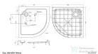 Wellis SMC 90x90x15 cm-es íves magas zuhanytálca, zuhanyszifonnal WC00405