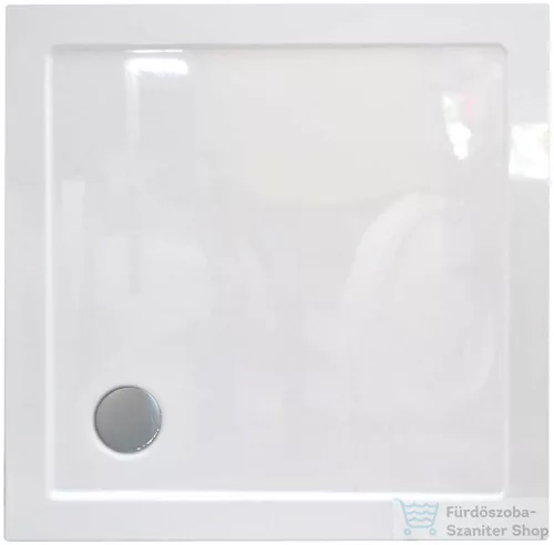 Wellis SMC 90x90x4 cm-es szögletes lapos zuhanytálca, zuhanyszifonnal WC00408