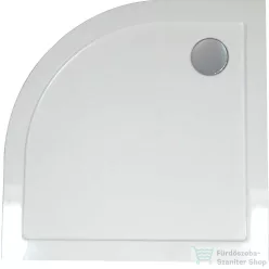   Wellis SMC 80x80x4 cm-es íves lapos zuhanytálca, zuhanyszifonnal WC00411