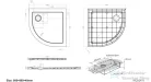 Wellis SMC 80x80x4 cm-es íves lapos zuhanytálca, zuhanyszifonnal WC00411