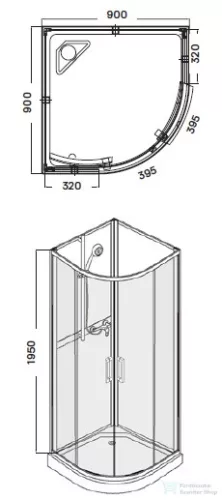 Wellis Vivara 90x90 hátfalas zuhanykabin zuhanytálcával Easy Cleannel WC00419