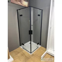   BEMUTATÓTERMI Wellis MURANO 90x90 zuhanykabin Easy Cleannel, matt fekete + SMC 90x90 zuhanytálca, fehér WC00420 + WC00408