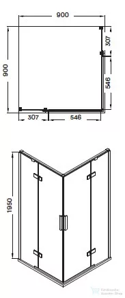 Wellis Murano 90x90 zuhanykabin Easy Cleannel WC00420