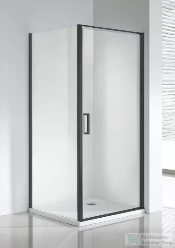 Wellis Quadrum Black 90x90 szögletes 1 nyílóajtós zuhanykabin easy clean bevonattal WC00483