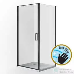 Wellis Quadrum Black 90x90 szögletes 1 nyílóajtós zuhanykabin easy clean bevonattal WC00483