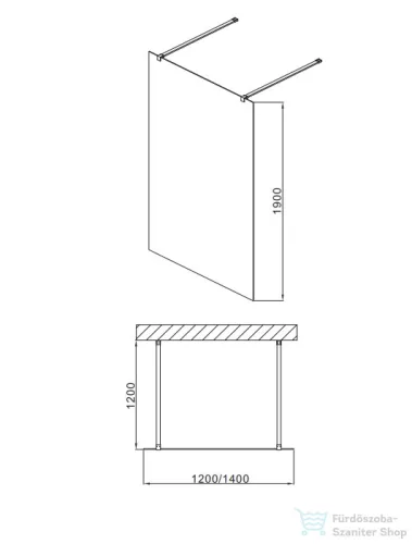 Wellis Astro 140 walk-in zuhanyfal Easy Clean bevonattal WC00491