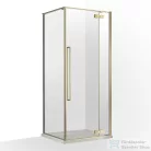 Wellis Mika 90x90 szögletes nyílóajtós zuhanykabin easy clean bevonattal, brushed gold WC00568