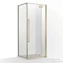   Wellis Mika 90x90 szögletes nyílóajtós zuhanykabin easy clean bevonattal, brushed gold WC00568