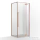 Wellis Mika 90x90 szögletes nyílóajtós zuhanykabin easy clean bevonattal, brushed rosegold WC00569