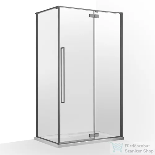 Wellis Mika 120x90 szögletes nyílóajtós zuhanykabin Easy Clean bevonattal, gunmetal grey WC00570