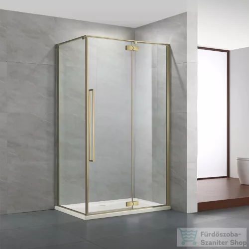 Wellis Mika 120x90 szögletes nyílóajtós zuhanykabin Easy Clean bevonattal, brushed gold WC00571
