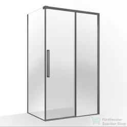   Wellis Clara 120x90 szögletes tolóajtós zuhanykabin Easy Clean bevonattal, gunmetal grey WC00573