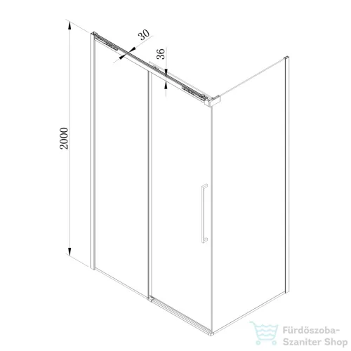 Wellis Clara 120x90 szögletes tolóajtós zuhanykabin Easy Clean bevonattal, gunmetal grey WC00573