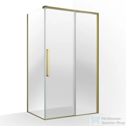 Wellis Clara 120x90 szögletes tolóajtós zuhanykabin Easy Clean bevonattal, brushed gold WC00574