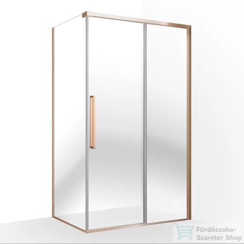 Wellis Clara 120x90 szögletes tolóajtós zuhanykabin Easy Clean bevonattal, brushed rosegold WC00575