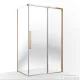 Wellis Clara 120x90 szögletes tolóajtós zuhanykabin Easy Clean bevonattal, brushed rosegold WC00575