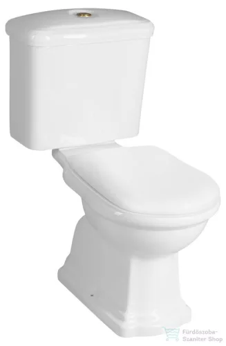 Sapho KERASAN RETRO kombi WC, alsó kifolyású, tartállyal, öblítőmechanikával, ülőke nélkül, fehér/bronz (WCSET13-RETRO-SO)