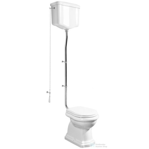 Sapho KERASAN RETRO álló WC, hátsó kifolyású, tartállyal, öblítőmechanikával, ülőke nélkül, fehér/króm (WCSET14-RETRO-ZO)