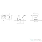 Sapho KERASAN RETRO álló WC, alsó kifolyású, tartállyal, öblítőmechanikával, ülőke nélkül, fehér/króm (WCSET15-RETRO-SO)