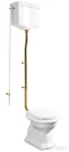 Sapho KERASAN RETRO álló WC, hátsó kifolyású, tartállyal, öblítőmechanikával, ülőke nélkül, fehér/bronz (WCSET16-RETRO-ZO)