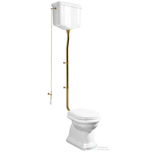 Sapho KERASAN RETRO álló WC, hátsó kifolyású, tartállyal, öblítőmechanikával, ülőke nélkül, fehér/bronz (WCSET16-RETRO-ZO)