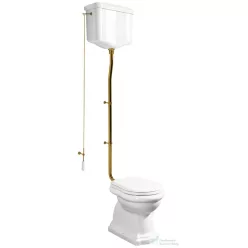   Sapho KERASAN RETRO álló WC, alsó kifolyású, tartállyal, öblítőmechanikával, ülőke nélkül, fehér/bronz (WCSET17-RETRO-SO)