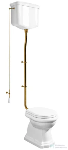 Sapho KERASAN RETRO álló WC, alsó kifolyású, tartállyal, öblítőmechanikával, ülőke nélkül, fehér/bronz (WCSET17-RETRO-SO)