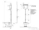 Sapho KERASAN RETRO álló WC, alsó kifolyású, tartállyal, öblítőmechanikával, ülőke nélkül, fehér/bronz (WCSET17-RETRO-SO)