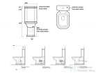 Sapho KERASAN WALDORF kombi WC, alsó/hátsó kifolyású, tartállyal, öblítőmechanikával, ülőke nélkül, fehér/bronz (WCSET18-WALDORF)