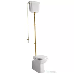   Sapho KERASAN WALDORF álló WC, alsó/hátsó kifolyású, tartállyal, öblítőmechanikával, ülőke nélkül, fehér/króm (WCSET20-WALDORF)