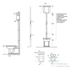 Sapho KERASAN WALDORF álló WC, alsó/hátsó kifolyású, tartállyal, öblítőmechanikával, ülőke nélkül, fehér/króm (WCSET20-WALDORF)