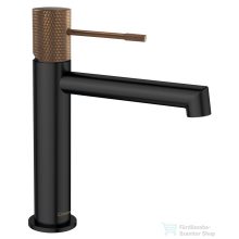   Sapho SOLARIS  mosdócsaptelep lefolyó nélkül, matt fekete/rózsaarany (WD002PG)