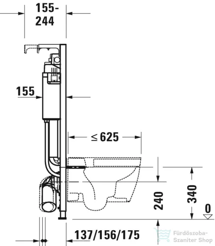 Duravit DURASYSTEM Standard falsík alatti WC tartály,WD1011000000