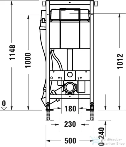 Duravit DURASYSTEM Premium Plus falsík alatti WC tartály integrált higiéniai öblítéssel,WD1014000000