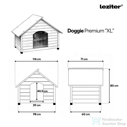 Leziter Doggie Premium hőszigetelt kutyaház "XL" 114x70x81 cm WDH-9980-XL