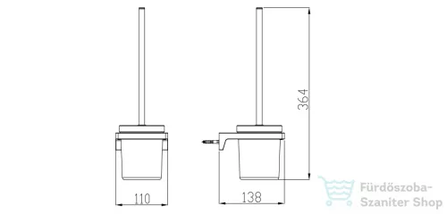 Wellis Mamba fekete fali WC kefe WE00119