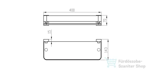 Wellis Capri üveg-fém polc WE00130