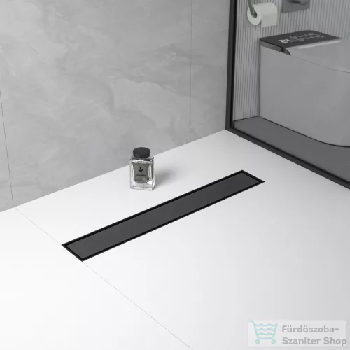 Wellis W-Drain Onyx zuhanyfolyóka, Flat fedéssel 80, matt fekete WE00159