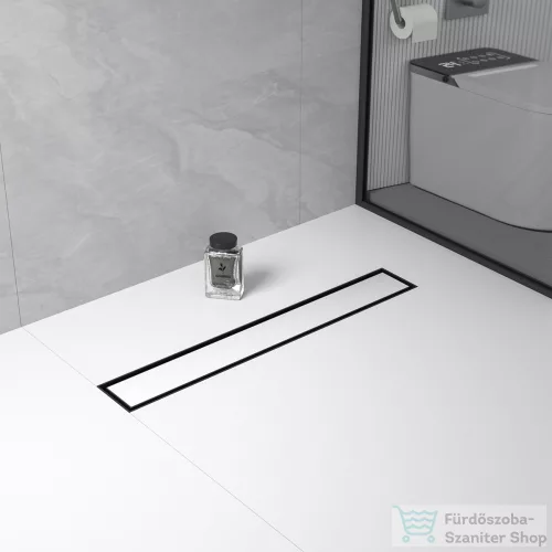 Wellis W-Drain Onyx zuhanyfolyóka, Flat fedéssel 80, matt fekete WE00159