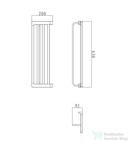 Wellis Mamba Chrome törölközőtartó polc WE00168