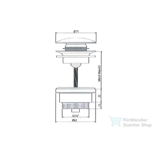 Sapho BLADE mosdólefolyó, túlfolyó nélkül, kerámia fedéllel 0 (WEH060)