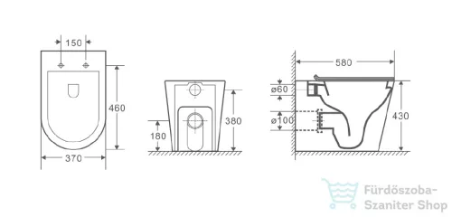 Wellis Clement álló WC RIMLESS WF00072